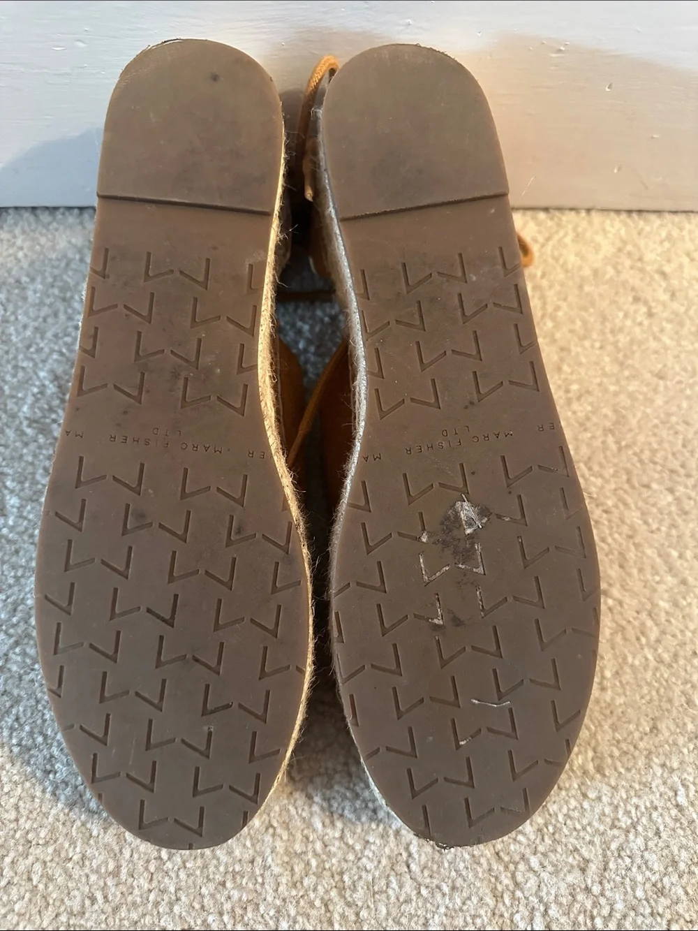 Marc Fisher Brown Lace-Up Suede Espadrille Platform Sandals